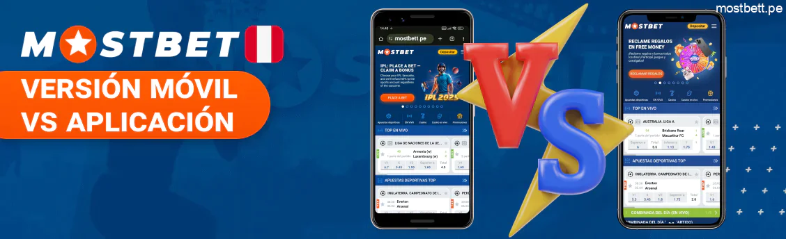 Versión móvil y app Mostbet comparativa